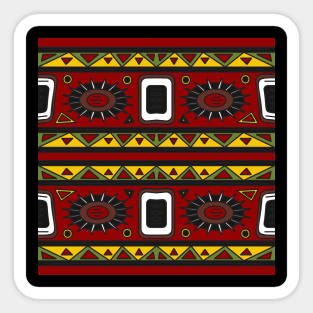 ethnic background folk africans endless pattern Sticker